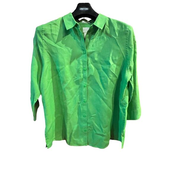 Chicos Top 3/4 Sleeve Green Chico size 2 US Large - Picture 1 of 7